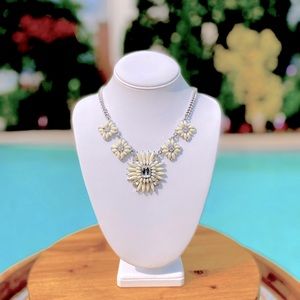 Crystal and White Resin Stone Necklace